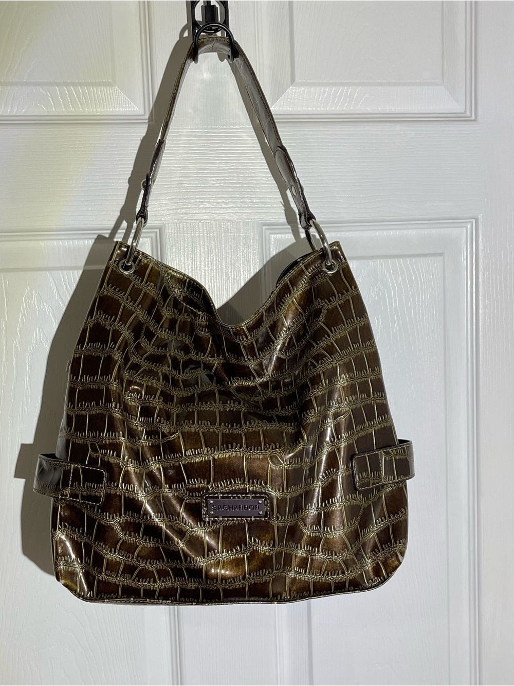 Sag Harbor Shoulder Bag Faux Croc Embossed EUC - Picture 5 of 14